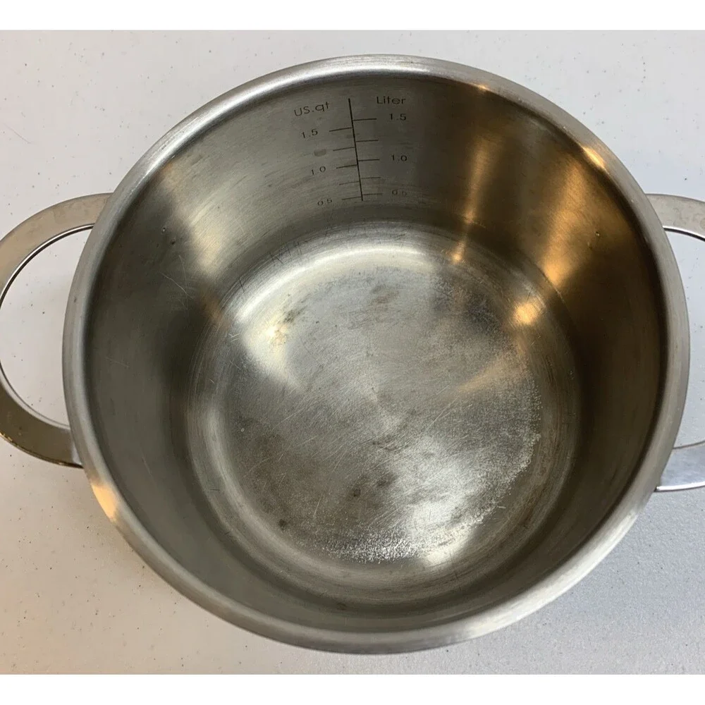 Schulte-Ufer 1.5 Qt Stainless Steel Pot With Lid Made In PRC 1809